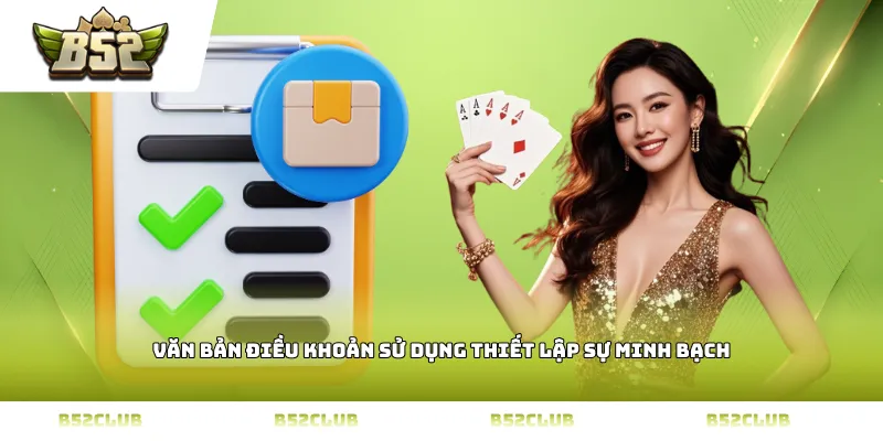 Văn bản Điều khoản sử dụng thiết lập sự minh bạch